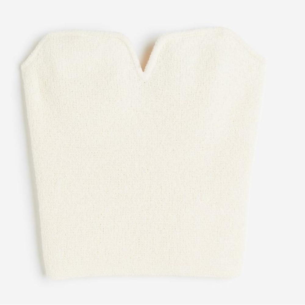Textured-knit tube top